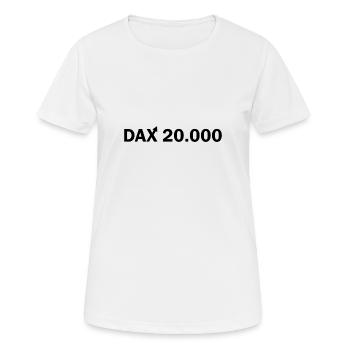 Mèmes d’administration des affaires DAX 20,000 - T-shirt respirant Femme - blanc - Devant - AI Model Female 172 dark (172cm)