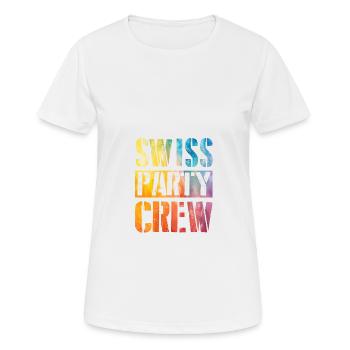 Swiss Party Crew Suisse - T-shirt respirant Femme - blanc - Devant - AI Model Female 172 dark (172cm)