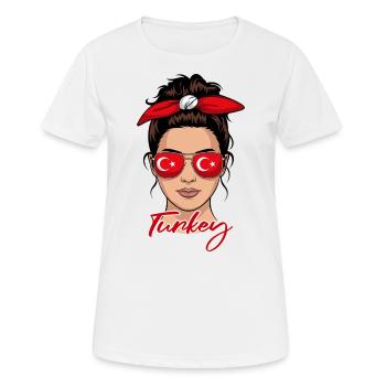 Turkish Girl Woman Flag Turkey - Women's Breathable T-Shirt - white - Front - AI Model Female 172 dark (172cm)