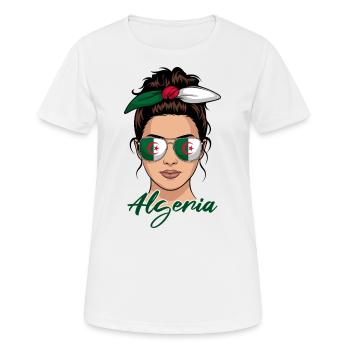Algerische Mädchen Frau Flagge Algerien - Frauen T-Shirt atmungsaktiv - Weiß - Vorne - AI Model Female 172 dark (172cm)