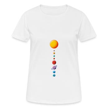 Notre système solaire - T-shirt respirant Femme - blanc - Devant - AI Model Female 172 dark (172cm)