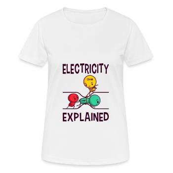 Electrician electronics technician funny electronics electrics - Women's Breathable T-Shirt - white - Front - AI Model Female 172 dark (172cm)