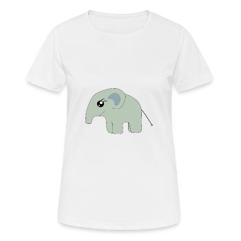Kawaii Chibi Kawaii Éléphant Kawaii Enfants Manga - T-shirt respirant Femme - blanc - Devant - AI Model Female 172 dark (172cm)
