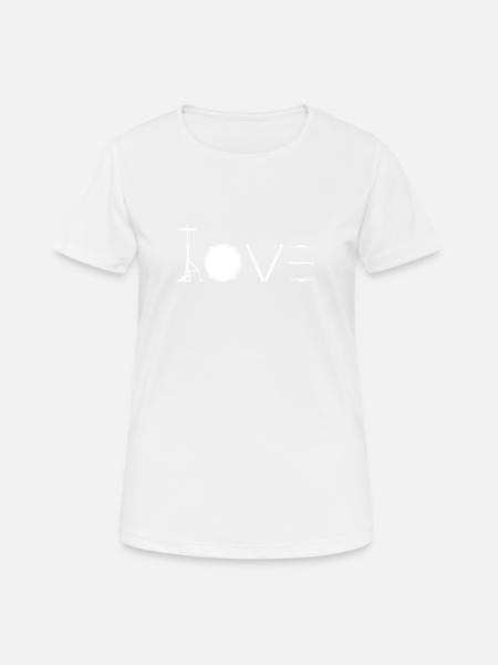 Drums Heartbeat Funny Drummer - Women's Breathable T-Shirt - white