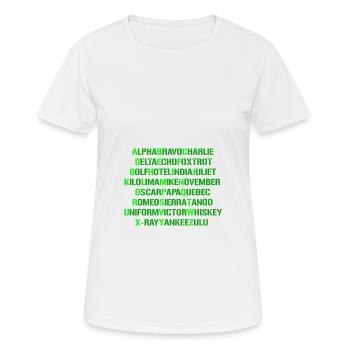 NATO alphabet - Women's Breathable T-Shirt - white - Front - AI Model Female 172 dark (172cm)