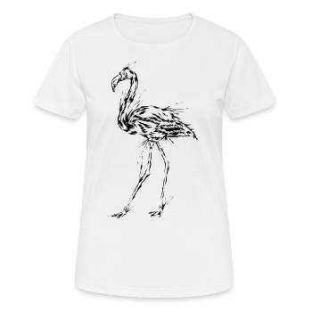 Flamingo - Frauen T-Shirt atmungsaktiv - Weiß - Vorne - AI Model Female 172 dark (172cm)
