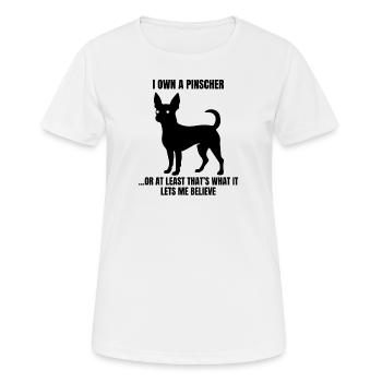 Ich bin Besitzer eines Pinschers... - Frauen T-Shirt atmungsaktiv - Weiß - Vorne - AI Model Female 172 dark (172cm)