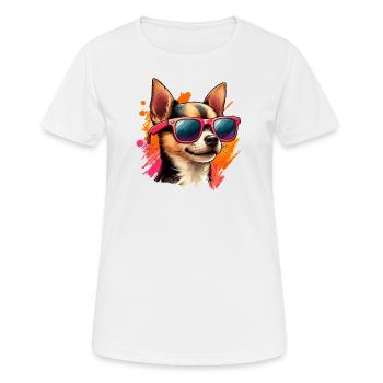 Art coloré Chihuahua - T-shirt respirant Femme - blanc - Devant - AI Model Female 172 dark (172cm)
