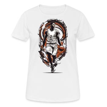 Basketball Dribbling Aesthetic Player Streetwear - Frauen T-Shirt atmungsaktiv - Weiß - Vorne - AI Model Female 172 dark (172cm)