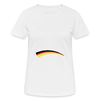 Germany flag icon - Women's Breathable T-Shirt - white - Front - AI Model Female 172 dark (172cm)