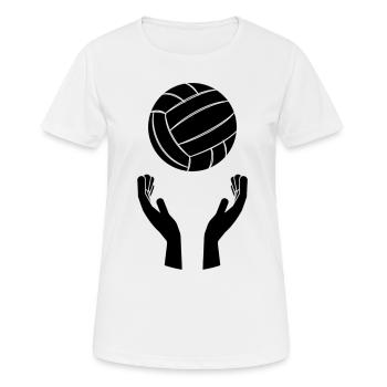 Volleyball Balle avec les mains Volleyball Jeu Sports - T-shirt respirant Femme - blanc - Devant - AI Model Female 172 dark (172cm)