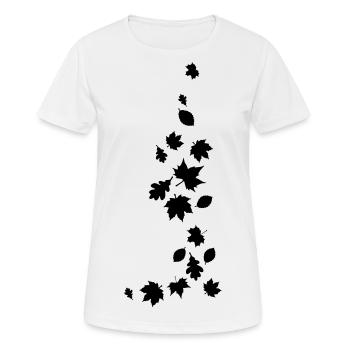 Les feuilles d'automne arbre d'érable chêne Beech Forest Park - T-shirt respirant Femme - blanc - Devant - AI Model Female 172 dark (172cm)