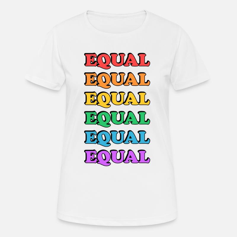 Rainbow Equality Text - Women's Breathable T-Shirt - white