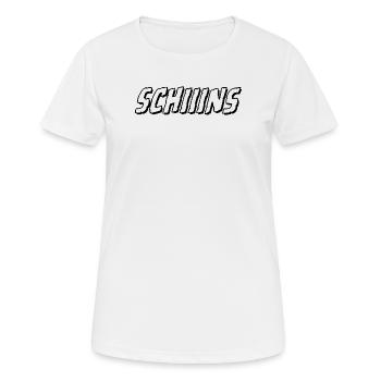 Schiiins schiins schins du Gigu - T-shirt respirant Femme - blanc - Devant - AI Model Female 172 dark (172cm)