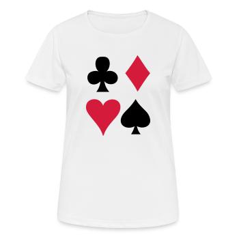 Jeu de Cartes - Carte à jouer - T-shirt respirant Femme - blanc - Devant - AI Model Female 172 dark (172cm)