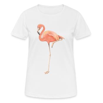 Flamingo solo - T-shirt respirant Femme - blanc - Devant - AI Model Female 172 dark (172cm)