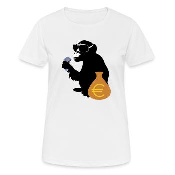 Euro singe - T-shirt respirant Femme - blanc - Devant - AI Model Female 172 dark (172cm)
