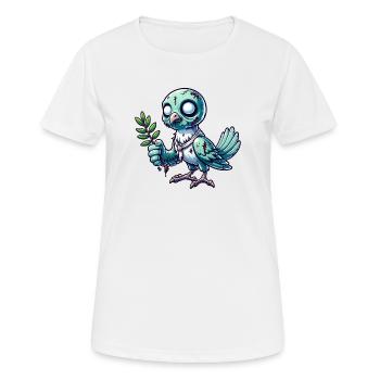Undead Peace Dove Zombie Friedenstaube - Frauen T-Shirt atmungsaktiv - Weiß - Vorne - AI Model Female 172 dark (172cm)