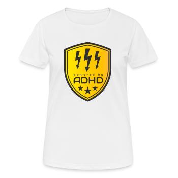 Alimenté par le TDAH - T-shirt respirant Femme - blanc - Devant - AI Model Female 172 dark (172cm)