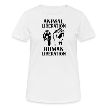 Libération animale Libération humaine - T-shirt respirant Femme - blanc - Devant - AI Model Female 172 dark (172cm)