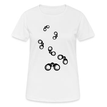 Fernglas Symbol - Frauen T-Shirt atmungsaktiv - Weiß - Vorne - AI Model Female 172 dark (172cm)