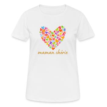 Maman chérie - cadeau fête des mères - T-shirt respirant Femme - blanc - Devant - AI Model Female 172 dark (172cm)