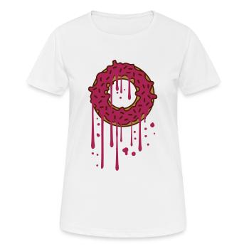 graffiti gouttes pulvérisation fondre donut manger hunge - T-shirt respirant Femme - blanc - Devant - AI Model Female 172 dark (172cm)