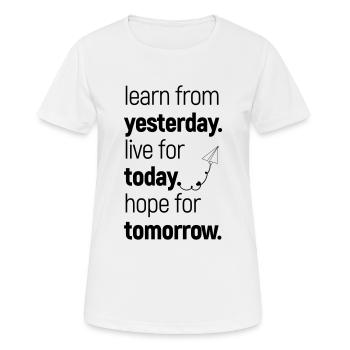 learn, live & hope - Women's Breathable T-Shirt - white - Front - AI Model Female 172 dark (172cm)