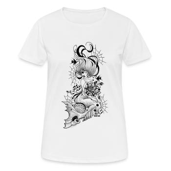 Sirène - T-shirt respirant Femme - blanc - Devant - AI Model Female 172 dark (172cm)