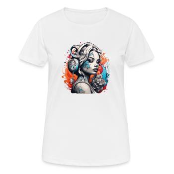 Tattoo Girl - définissez votre propre rythme - T-shirt respirant Femme - blanc - Devant - AI Model Female 172 dark (172cm)