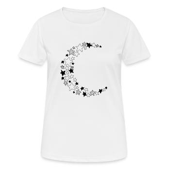 Crescent moon from stars - Women's Breathable T-Shirt - white - Front - AI Model Female 172 dark (172cm)