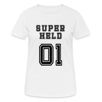 Superheld - Frauen T-Shirt atmungsaktiv - Weiß - Vorne - AI Model Female 172 dark (172cm)