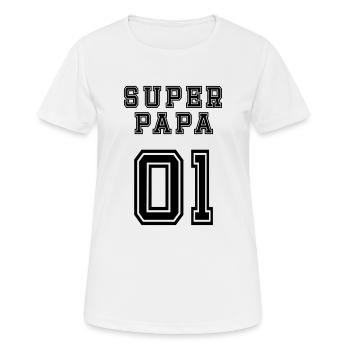 Superpapa - Frauen T-Shirt atmungsaktiv - Weiß - Vorne - AI Model Female 172 dark (172cm)