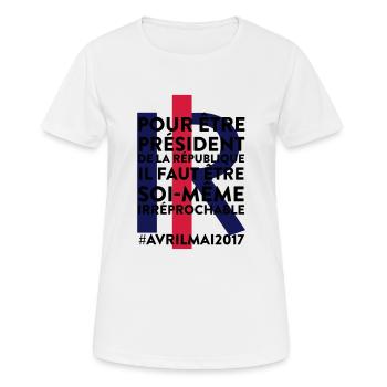 untadelig - Frauen T-Shirt atmungsaktiv - Weiß - Vorne - AI Model Female 172 dark (172cm)