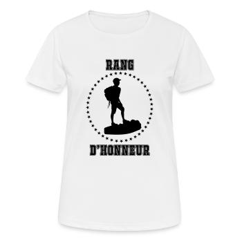 Rang d'honneur - T-shirt respirant Femme - blanc - Devant - AI Model Female 172 dark (172cm)