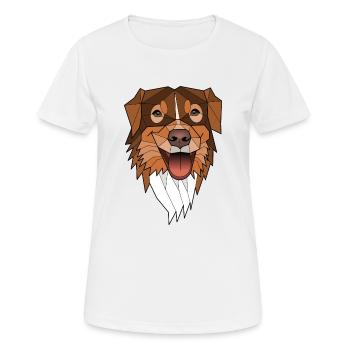 Australischer Schäferhund - Laska - Frauen T-Shirt atmungsaktiv - Weiß - Vorne - AI Model Female 172 dark (172cm)