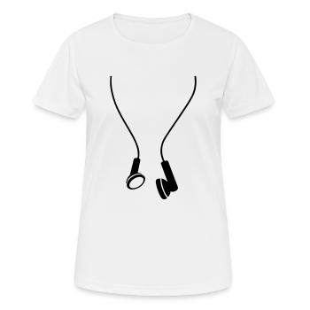 musik kopfhörer - Frauen T-Shirt atmungsaktiv - Weiß - Vorne - AI Model Female 172 dark (172cm)