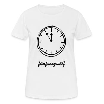 Uhr - Frauen T-Shirt atmungsaktiv - Weiß - Vorne - AI Model Female 172 dark (172cm)