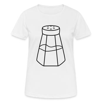 Salzstreuer Salz Spender - Frauen T-Shirt atmungsaktiv - Weiß - Vorne - AI Model Female 172 dark (172cm)