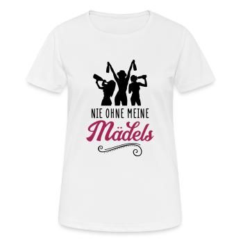 girls nie ohne meine maedels - Frauen T-Shirt atmungsaktiv - Weiß - Vorne - AI Model Female 172 dark (172cm)