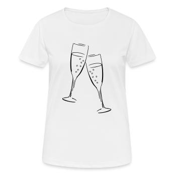 sekt design glasses - Frauen T-Shirt atmungsaktiv - Weiß - Vorne - AI Model Female 172 dark (172cm)