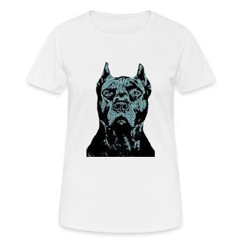 Chien de combat bouledogue Cane Corso tête de chien - T-shirt respirant Femme - blanc - Devant - AI Model Female 172 dark (172cm)