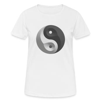 Yin Yang - Frauen T-Shirt atmungsaktiv - Weiß - Vorne - AI Model Female 172 dark (172cm)