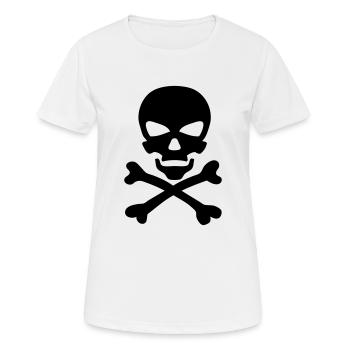 tete de mort icone os croise - T-shirt respirant Femme - blanc - Devant - AI Model Female 172 dark (172cm)