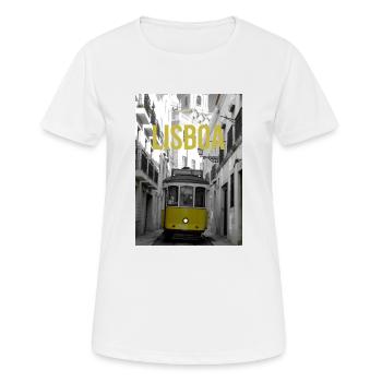 Lissabon - Frauen T-Shirt atmungsaktiv - Weiß - Vorne - AI Model Female 172 dark (172cm)