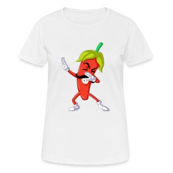 Pfeffer dabbing - Frauen T-Shirt atmungsaktiv - Weiß - Vorne - AI Model Female 172 dark (172cm)