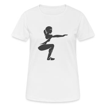 Frauen Squads Squat - Frauen T-Shirt atmungsaktiv - Weiß - Vorne - AI Model Female 172 dark (172cm)