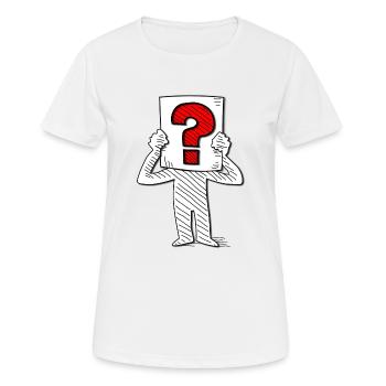 Question, question mark, questioner, unknown - Women's Breathable T-Shirt - white - Front - AI Model Female 172 dark (172cm)