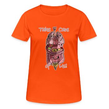 Anatomie Organe - Frauen T-Shirt atmungsaktiv - Neonorange - Vorne - AI Model Female 172 dark (172cm)