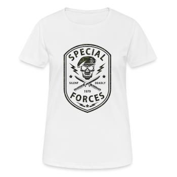 Spezialeinheiten - Frauen T-Shirt atmungsaktiv - Weiß - Vorne - AI Model Female 172 dark (172cm)